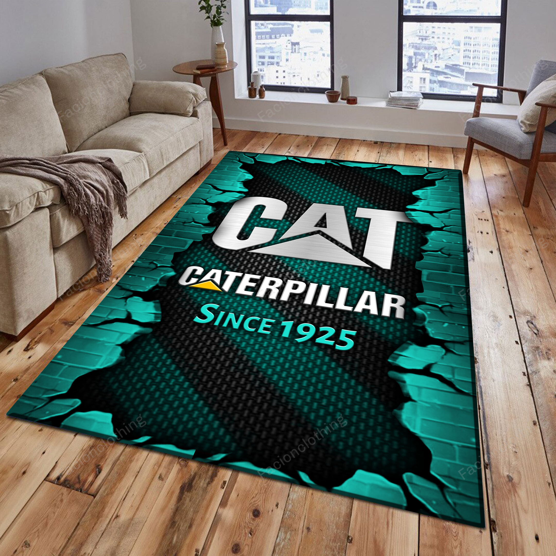 Sportswearmerch Caterpillar Tractor Personalized Rug For Fan