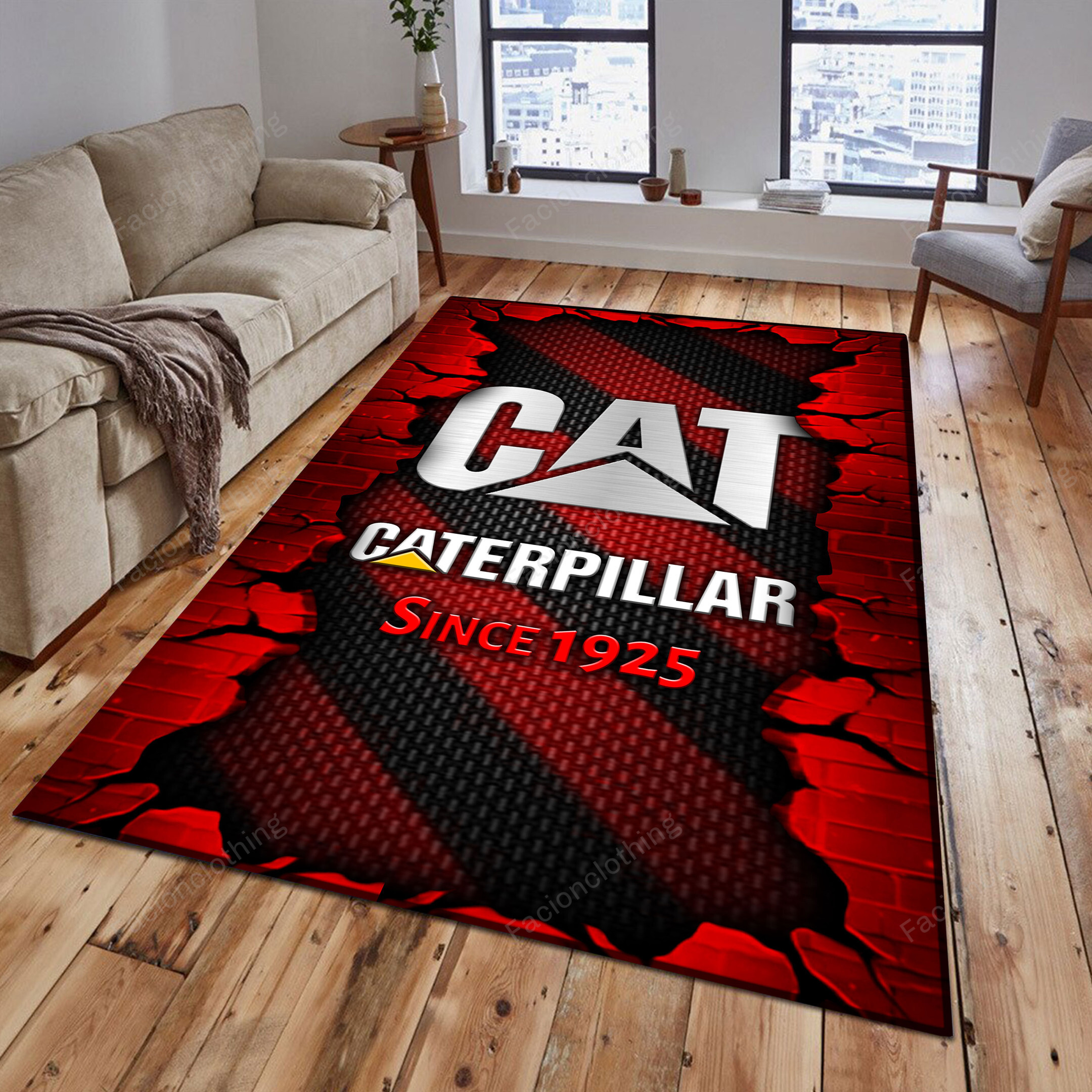 Sportswearmerch Caterpillar Tractor Personalized Rug For Fan