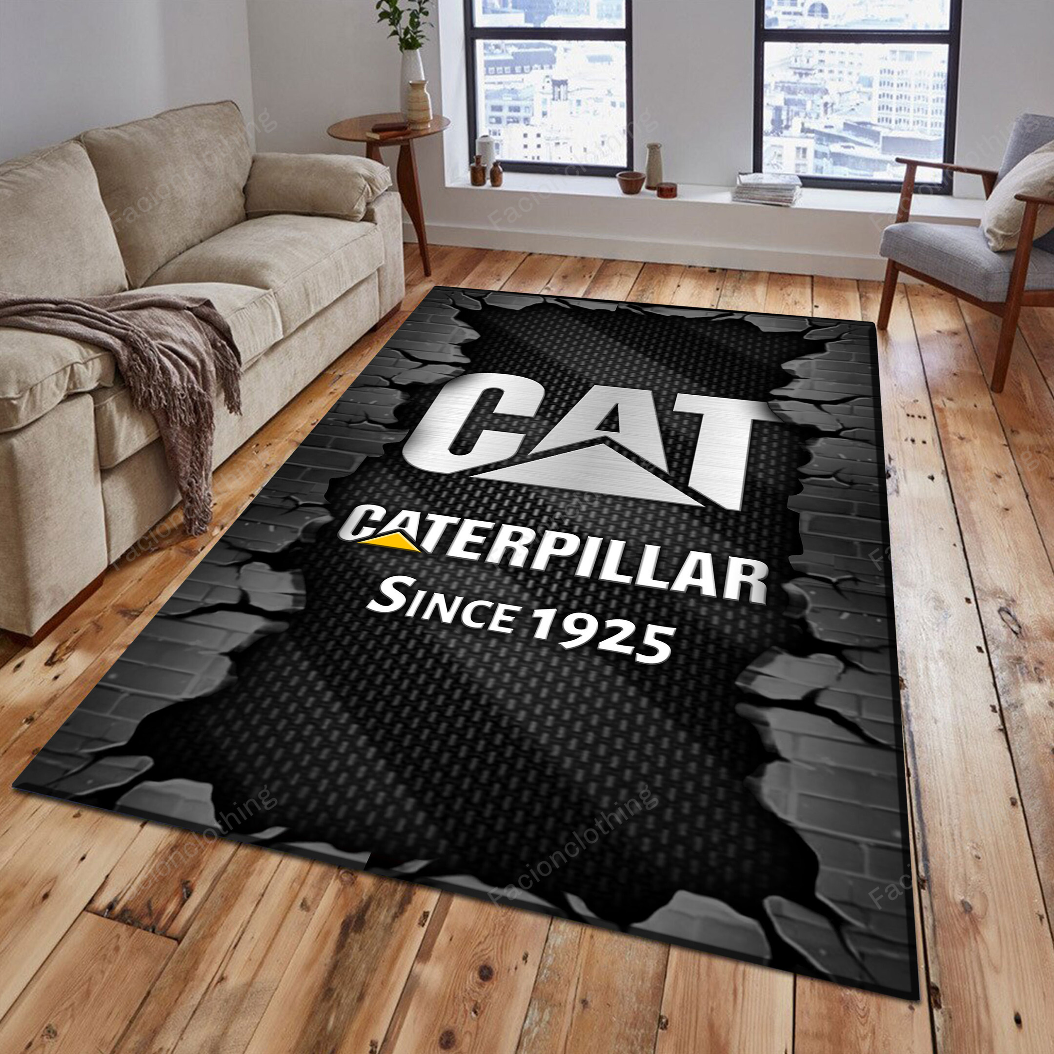 Sportswearmerch Caterpillar Tractor Personalized Rug For Fan