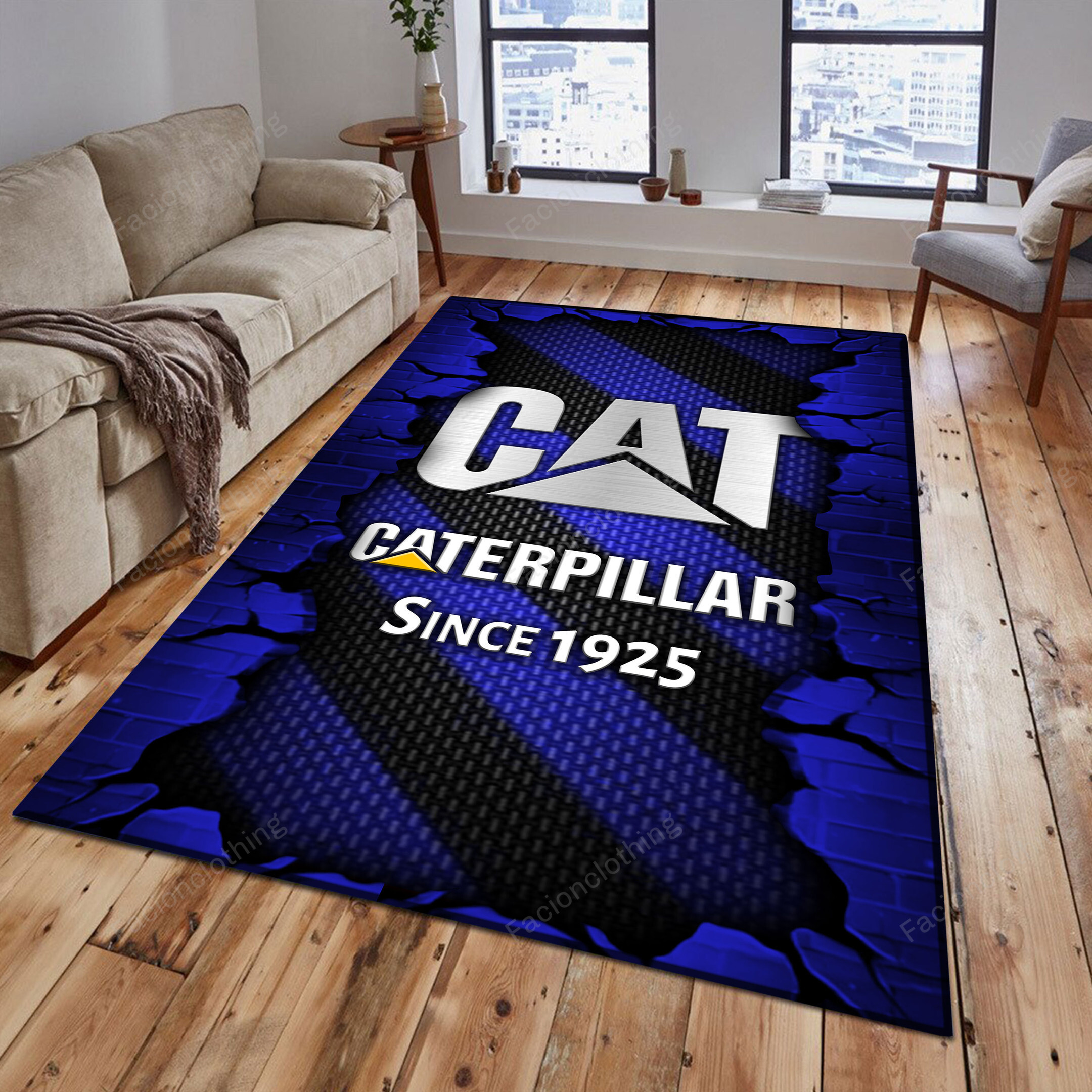 Sportswearmerch Caterpillar Tractor Personalized Rug For Fan
