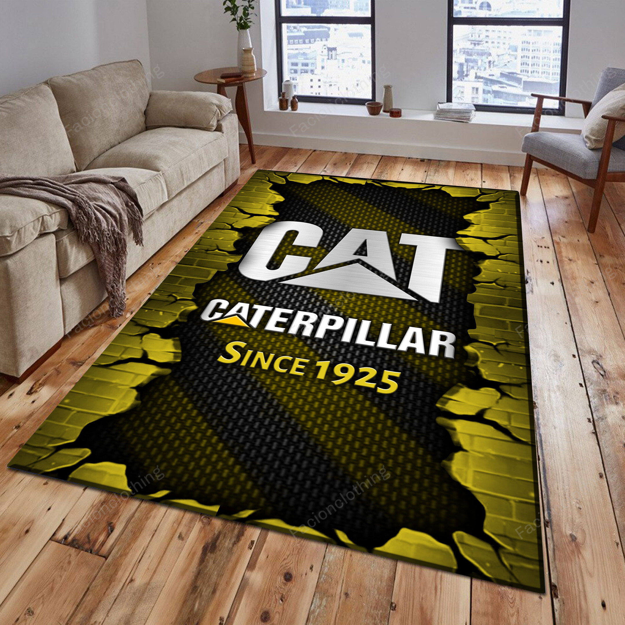 Sportswearmerch Caterpillar Tractor Personalized Rug For Fan