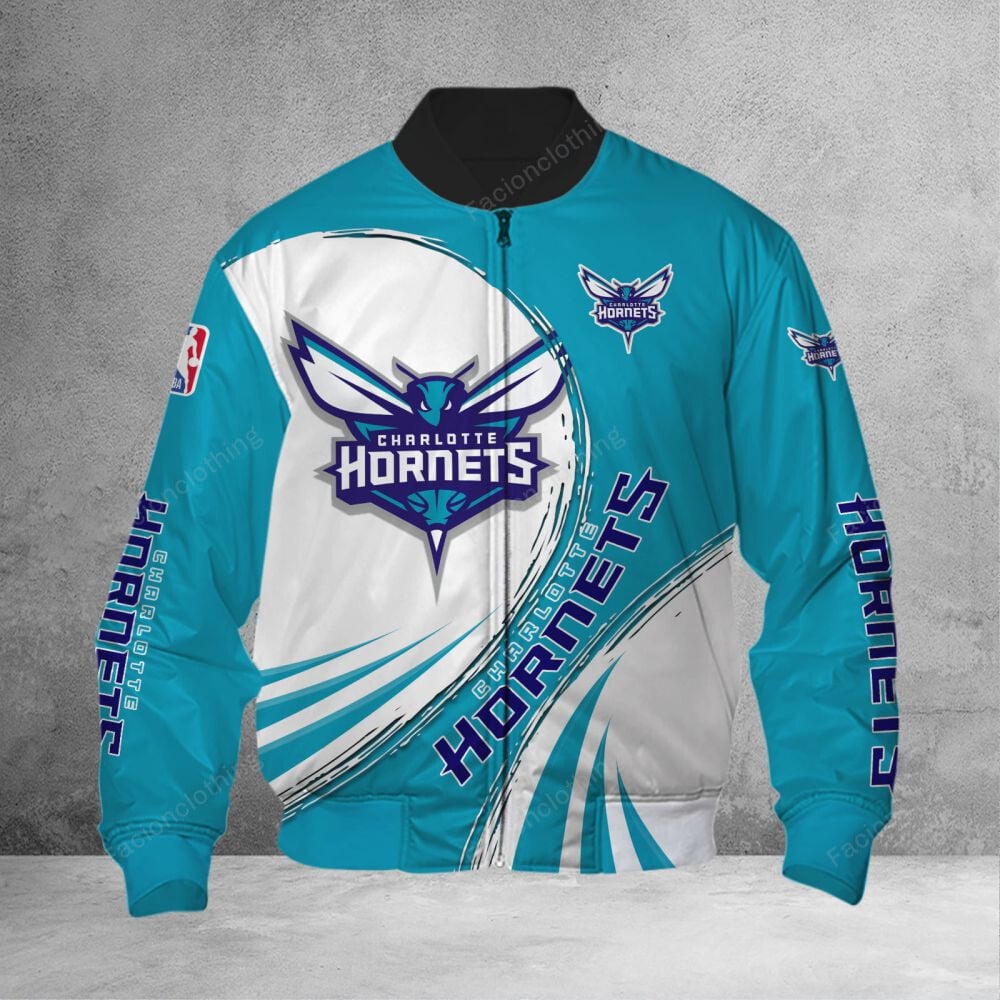 Sportswearmerch Charlotte Hornets NBA Personalized Bomber Jacket For Fan