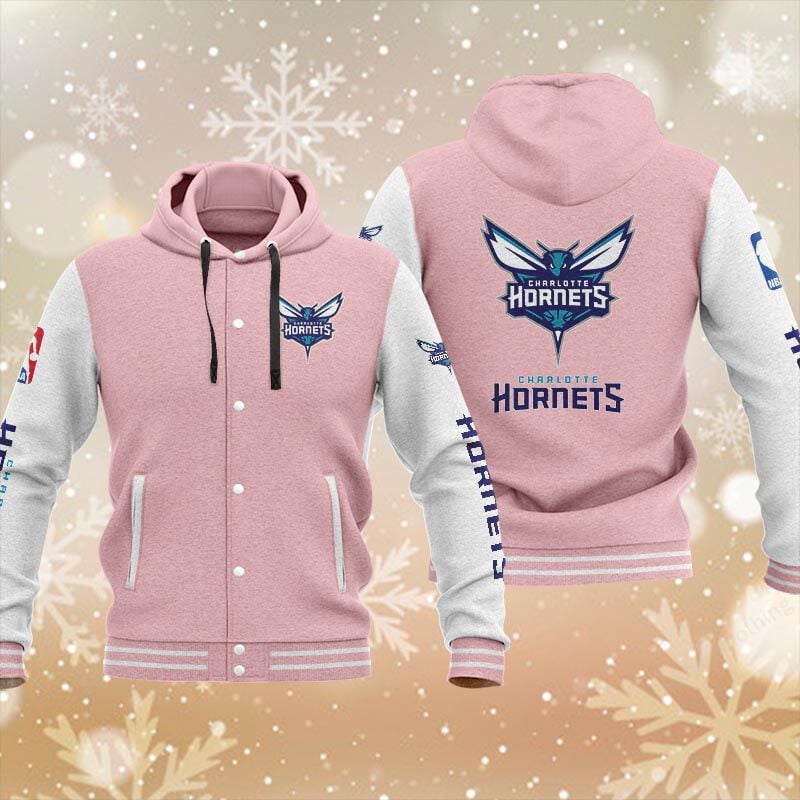 Sportswearmerch Charlotte Hornets NBA Personalized Hooded Baseball Jacket For Fan