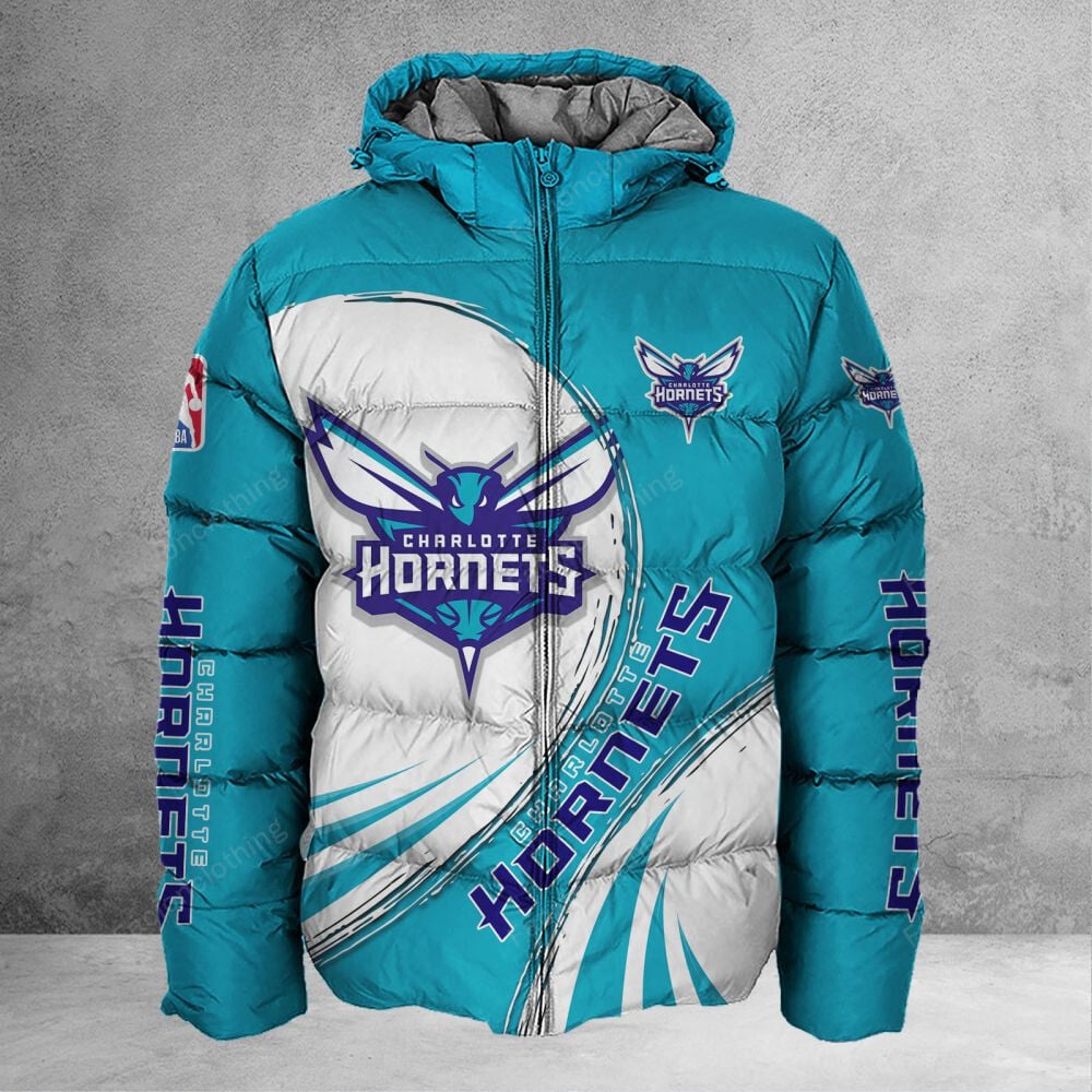 Sportswearmerch Charlotte Hornets NBA Personalized Puffer Jacket For Fan