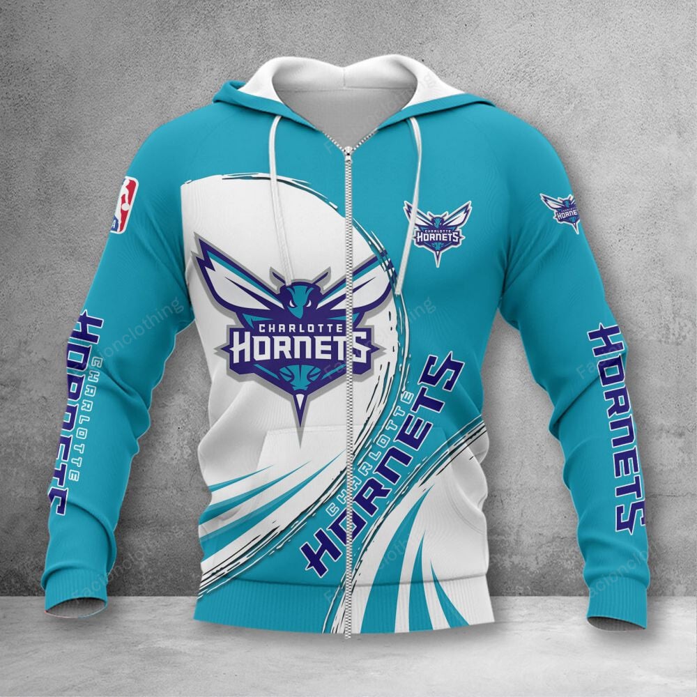 Sportswearmerch Charlotte Hornets NBA Personalized Zip Hoodie For Fan