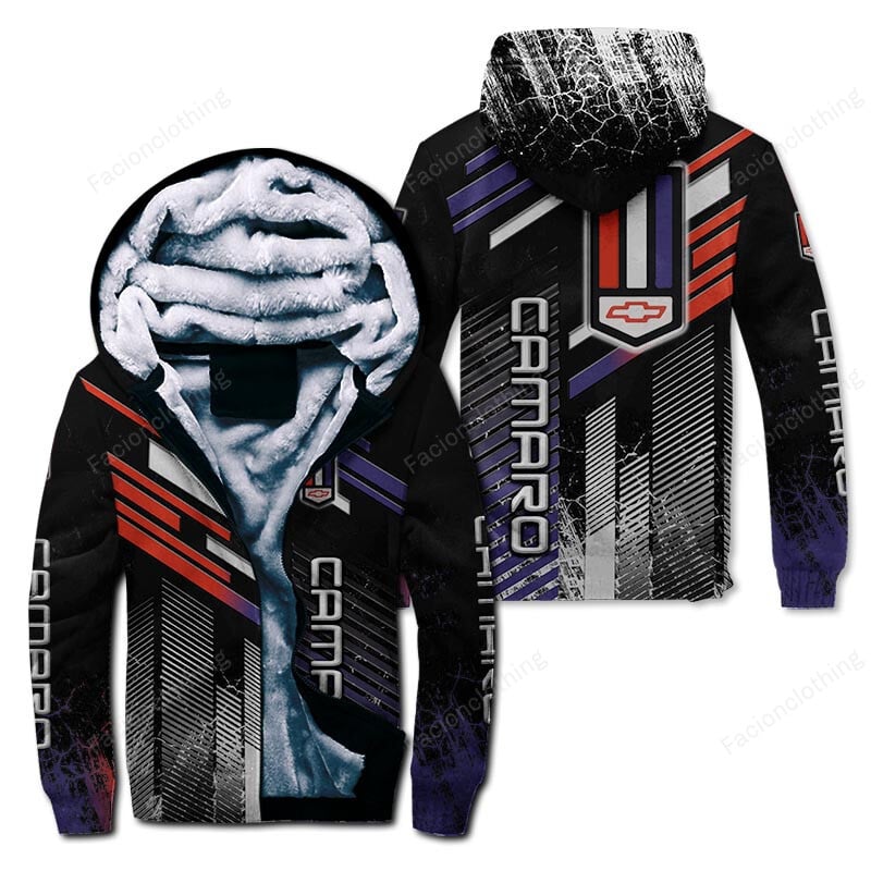Sportswearmerch Chevrolet Car Camaro Car Personalized Zip Hoodie Velvet Hoodie For Fan