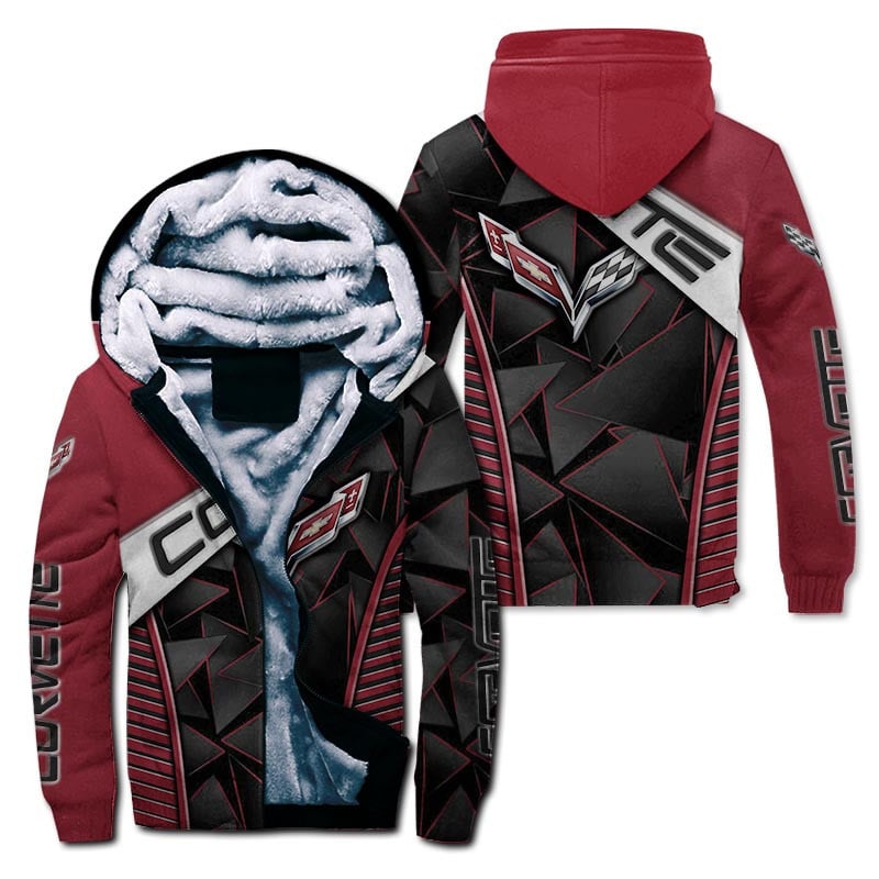 Sportswearmerch Chevrolet Car Corvette Car Personalized Fashion Fleece Zip Hoodie Jacket For Fan