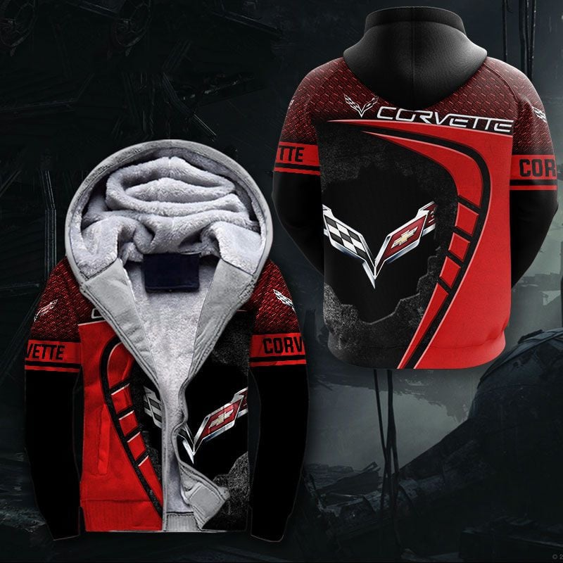 Sportswearmerch Chevrolet Car Corvette Car Personalized Fashion Fleece Zip Hoodie Jacket For Fan