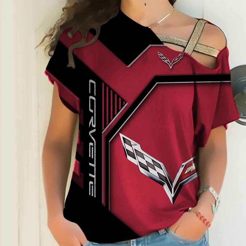 Sportswearmerch Chevrolet Car Corvette Car Personalized Fashion Strapless Short Sleeve For Fan