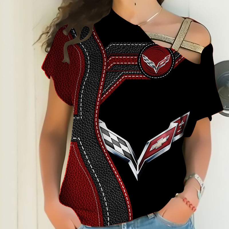 Sportswearmerch Chevrolet Car Corvette Car Personalized Fashion Strapless Short Sleeve For Fan
