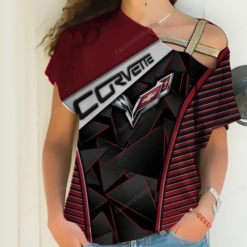 Sportswearmerch Chevrolet Car Corvette Car Personalized Fashion Strapless Short Sleeve For Fan