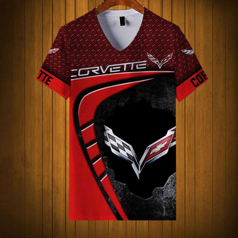 Sportswearmerch Chevrolet Car Corvette Car Personalized Fashion V-neck Women T-shirt For Fan