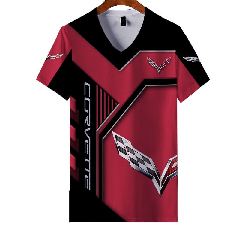 Sportswearmerch Chevrolet Car Corvette Car Personalized Fashion V-neck Women T-shirt For Fan