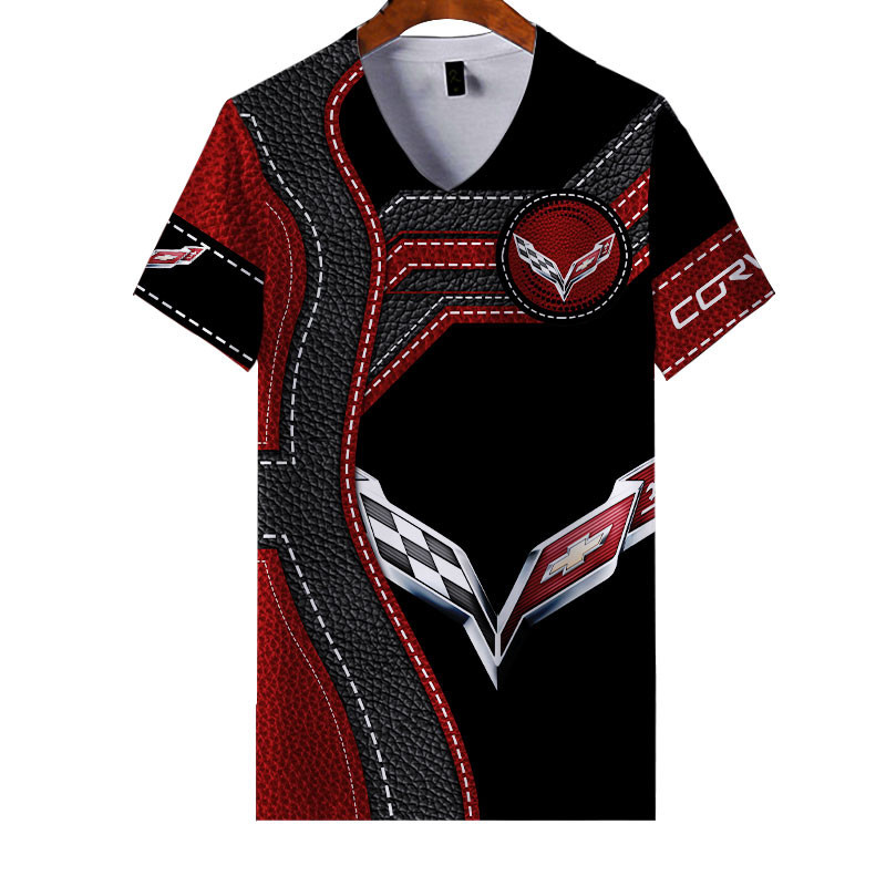 Sportswearmerch Chevrolet Car Corvette Car Personalized Fashion V-neck Women T-shirt For Fan
