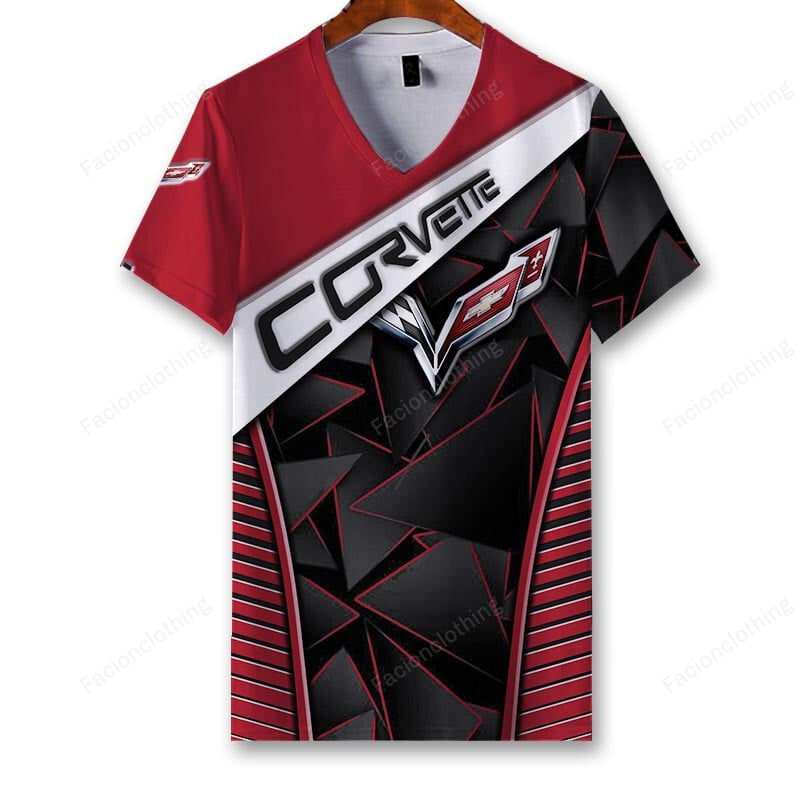 Sportswearmerch Chevrolet Car Corvette Car Personalized Fashion V-neck Women T-shirt For Fan