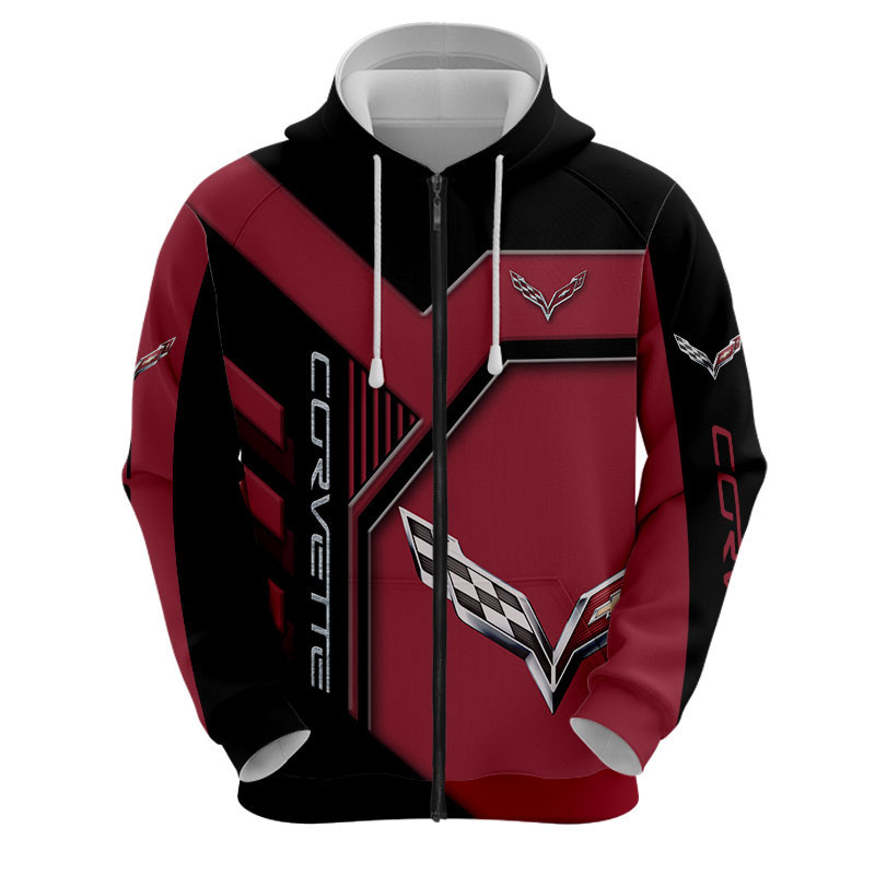 Sportswearmerch Chevrolet Car Corvette Car Personalized Fashion Zip Hoodie For Fan