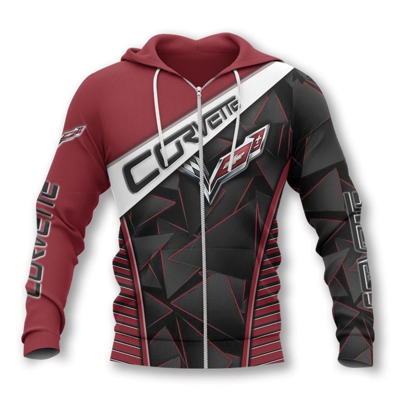 Sportswearmerch Chevrolet Car Corvette Car Personalized Fashion Zip Hoodie For Fan