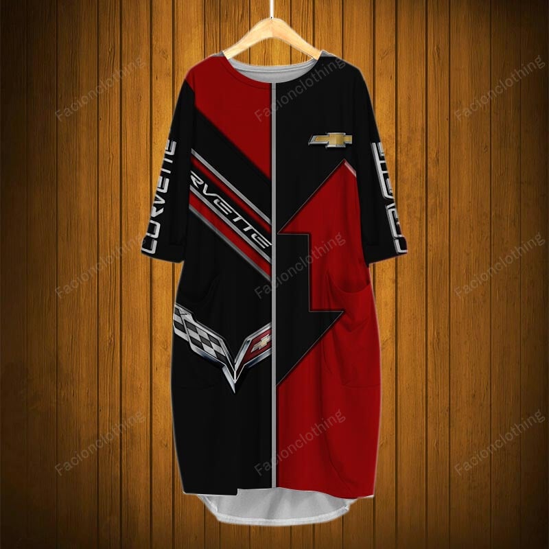 Sportswearmerch Chevrolet Car Corvette Car Personalized Pocket Dress For Fan