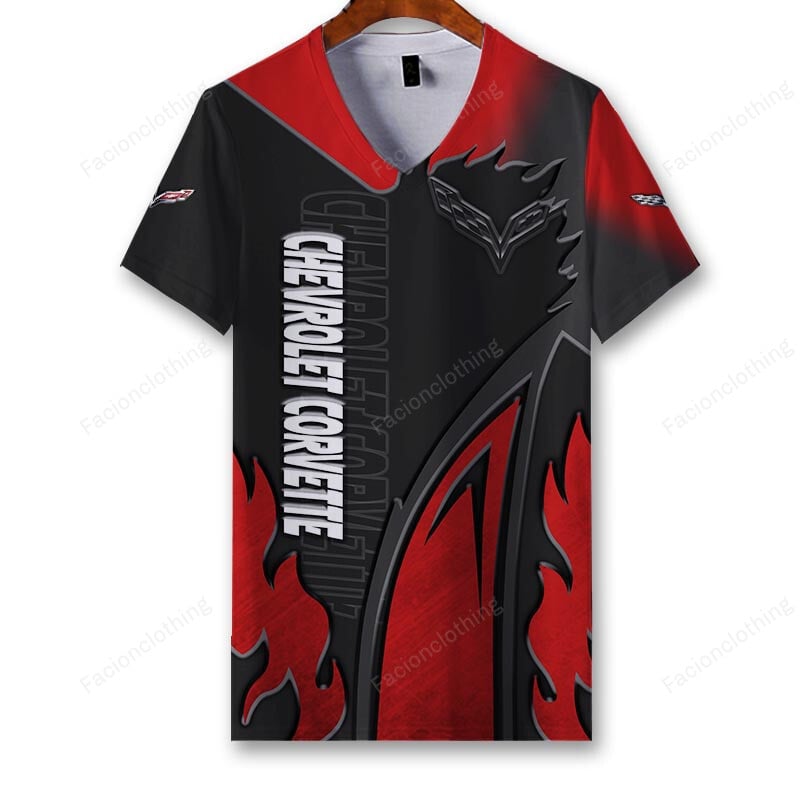 Sportswearmerch Chevrolet Car Corvette Car Personalized V-neck Women T-shirt For Fan