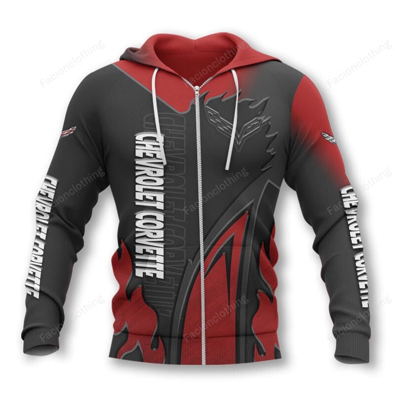 Sportswearmerch Chevrolet Car Corvette Car Personalized Zip Hoodie For Fan