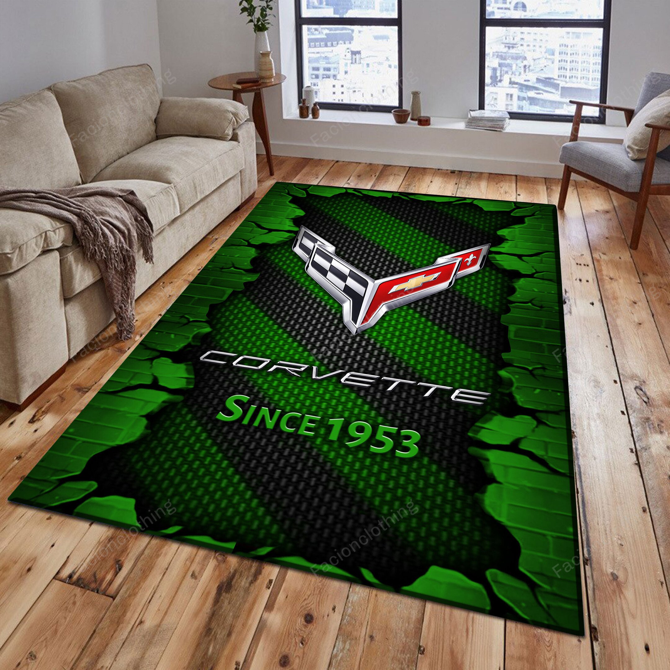 Sportswearmerch Chevrolet Car Corvette Personalized Rug For Fan