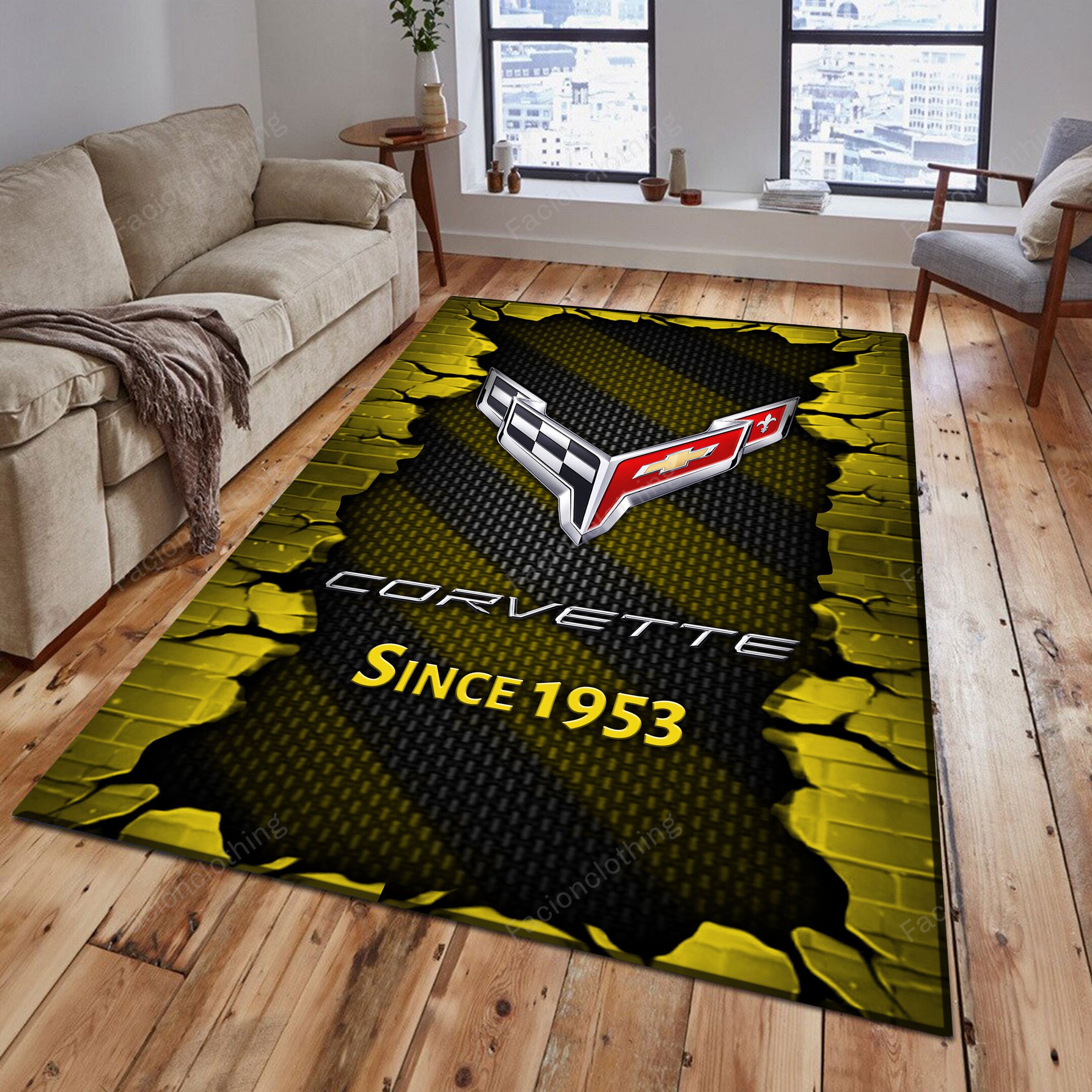 Sportswearmerch Chevrolet Car Corvette Personalized Rug For Fan