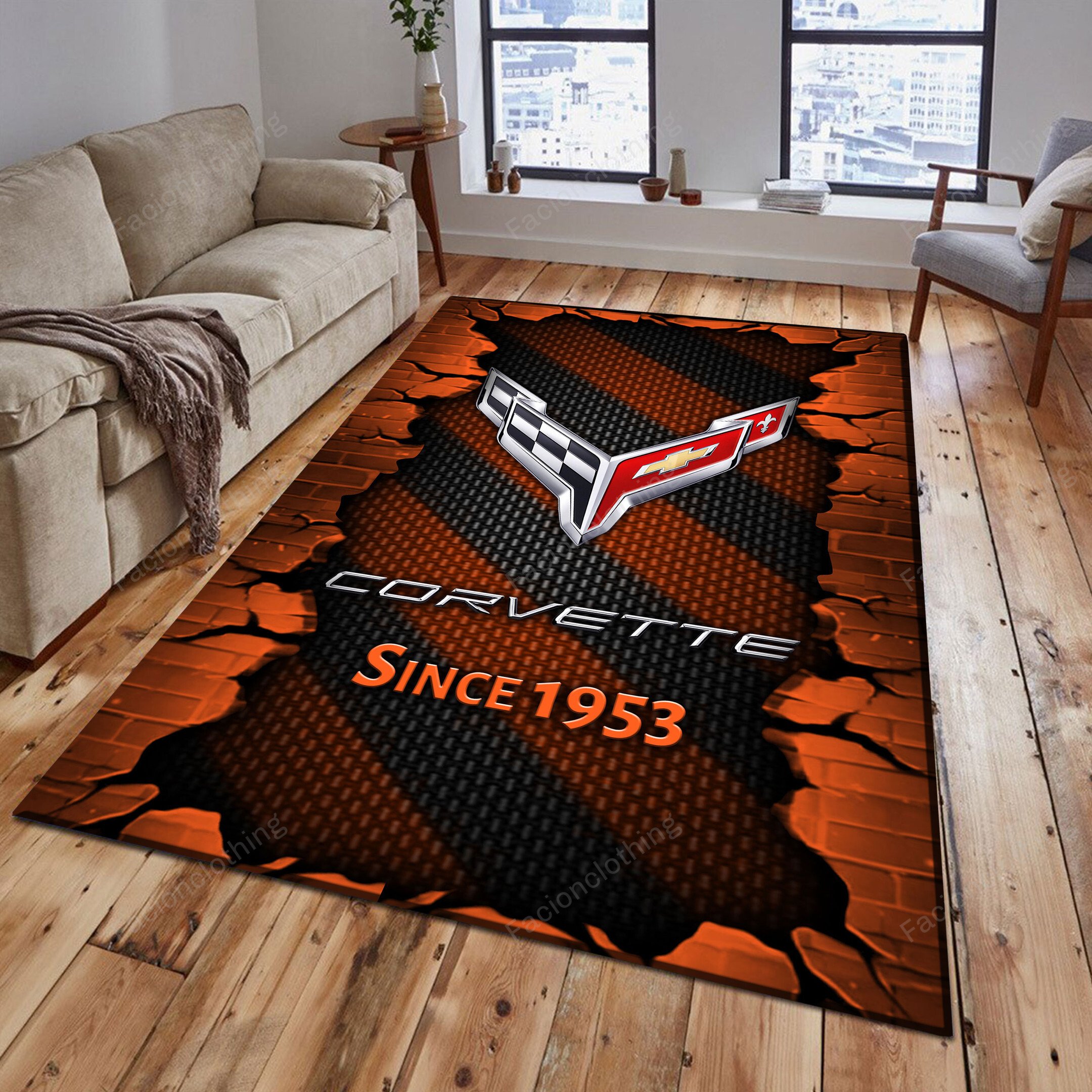 Sportswearmerch Chevrolet Car Corvette Personalized Rug For Fan