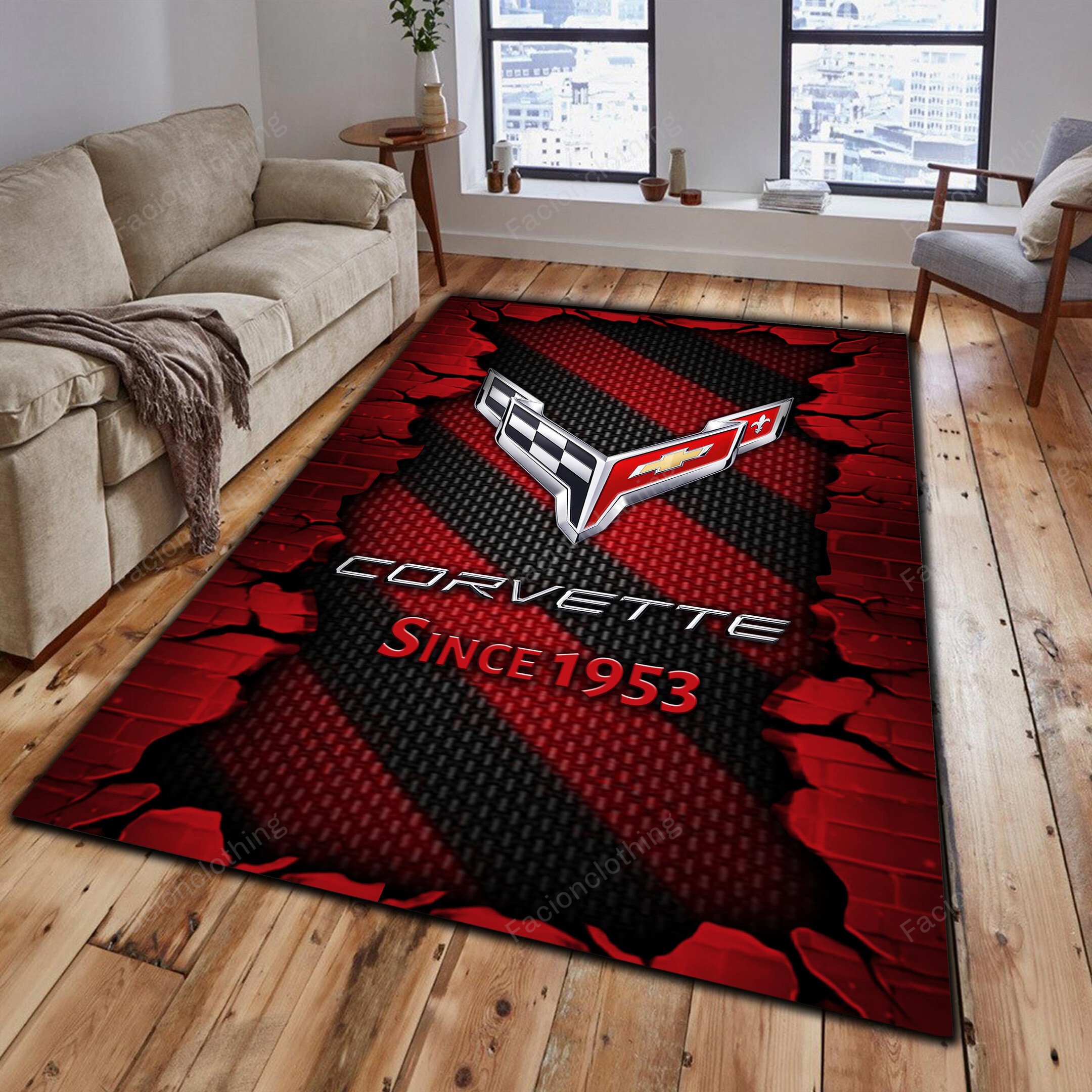 Sportswearmerch Chevrolet Car Corvette Personalized Rug For Fan