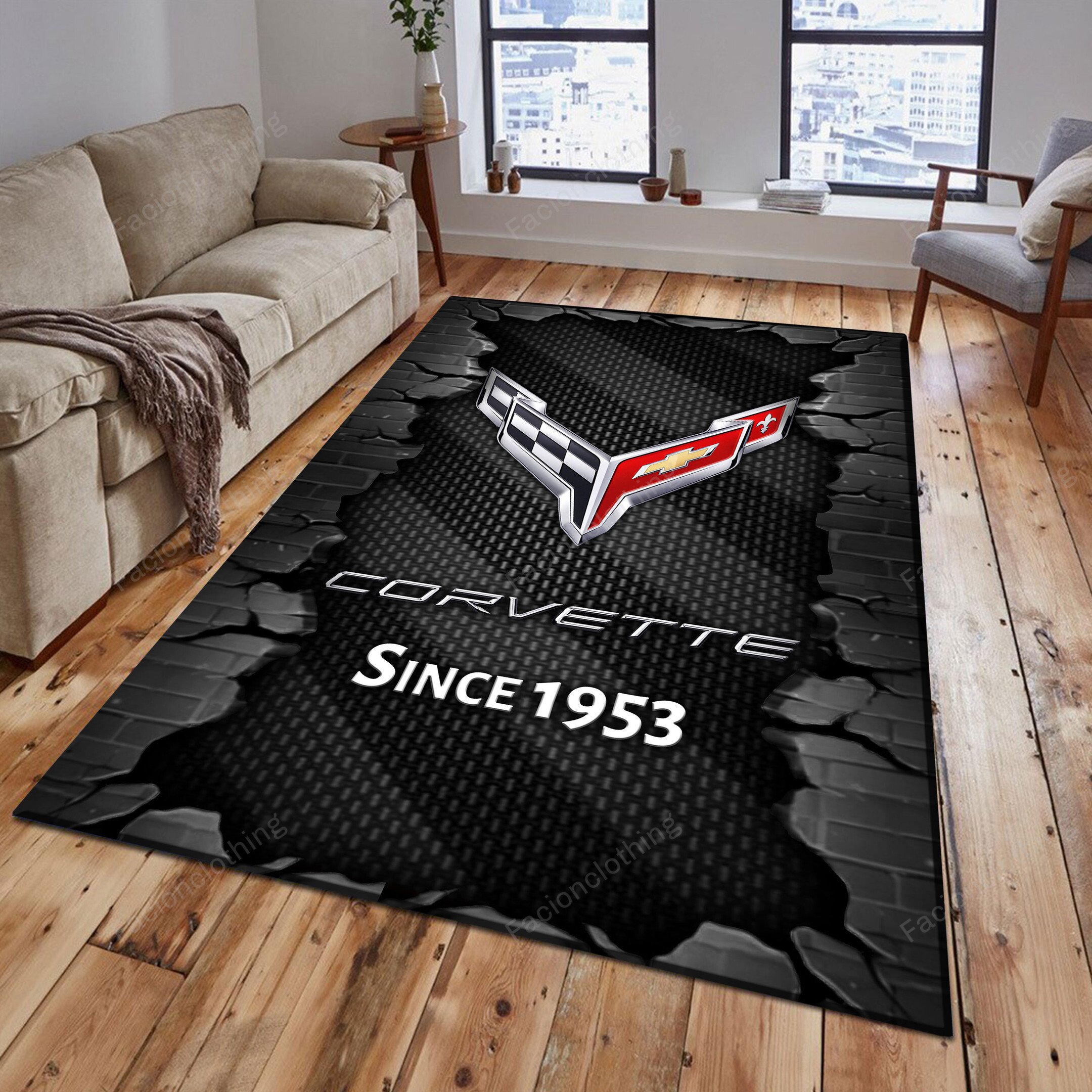 Sportswearmerch Chevrolet Car Corvette Personalized Rug For Fan