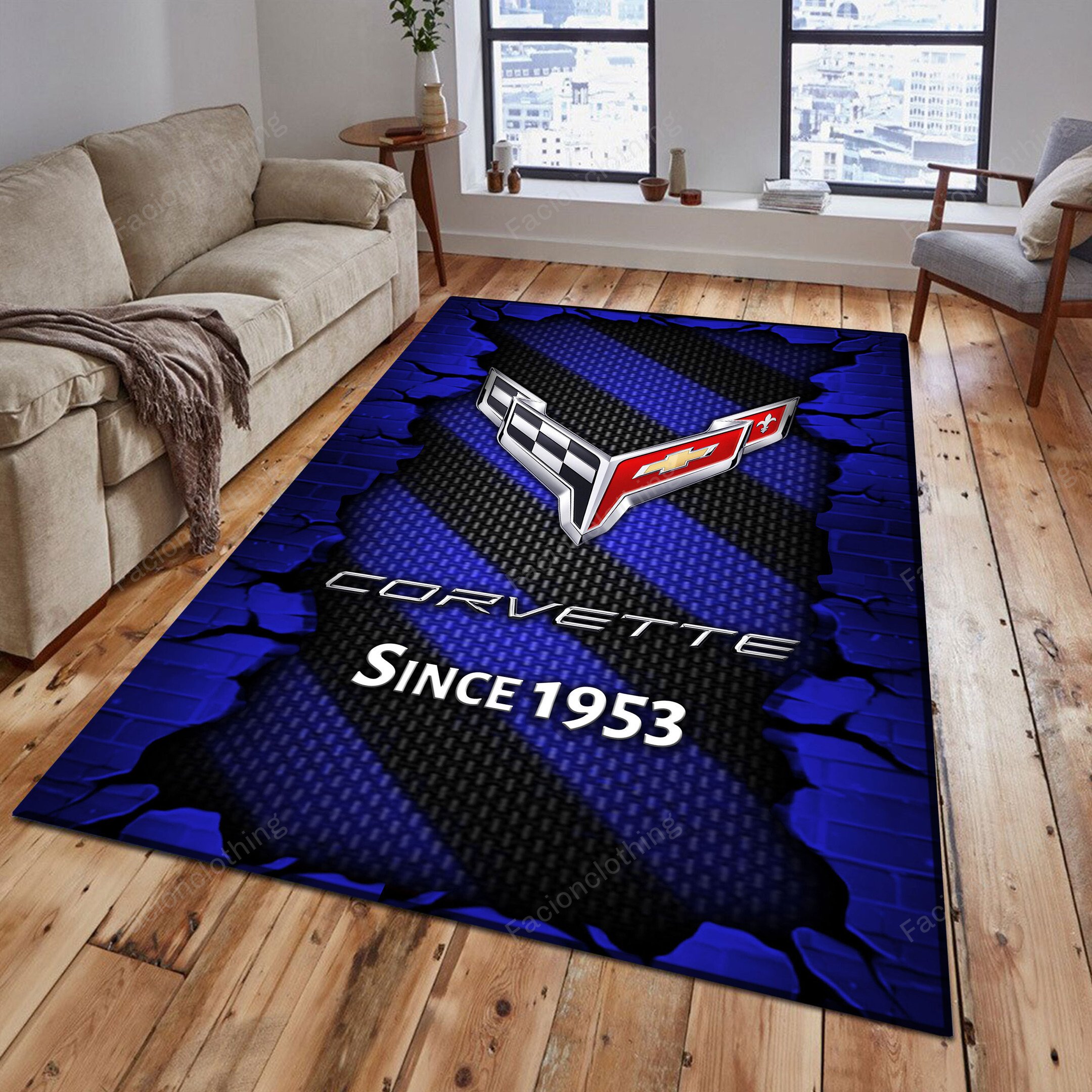 Sportswearmerch Chevrolet Car Corvette Personalized Rug For Fan