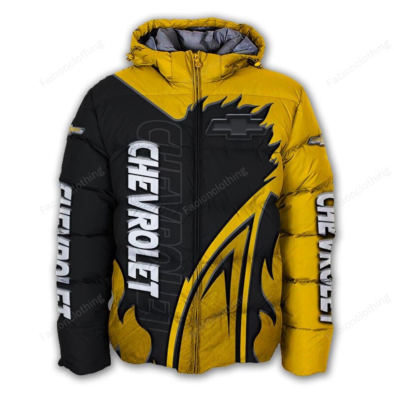 Sportswearmerch Chevrolet Car Personalized Puffer Jacket For Fan