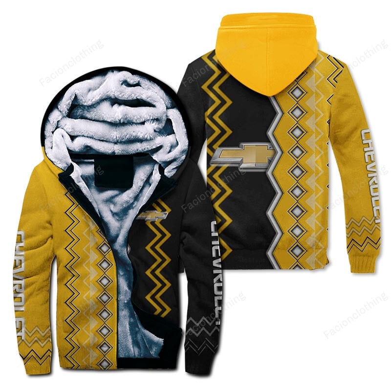 Sportswearmerch Chevrolet Car Personalized Zip Hoodie Velvet Hoodie For Fan