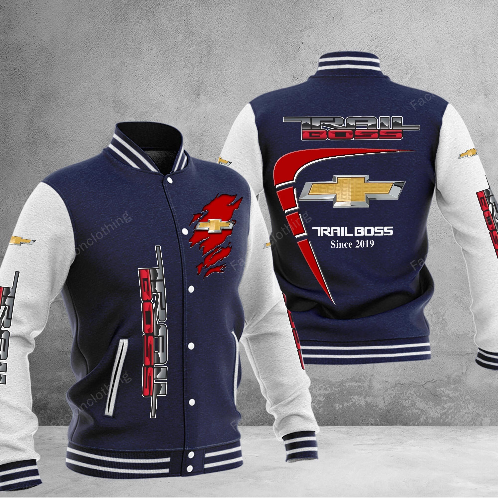 Sportswearmerch Chevrolet Silverado Car Personalized Baseball Jacket For Fan