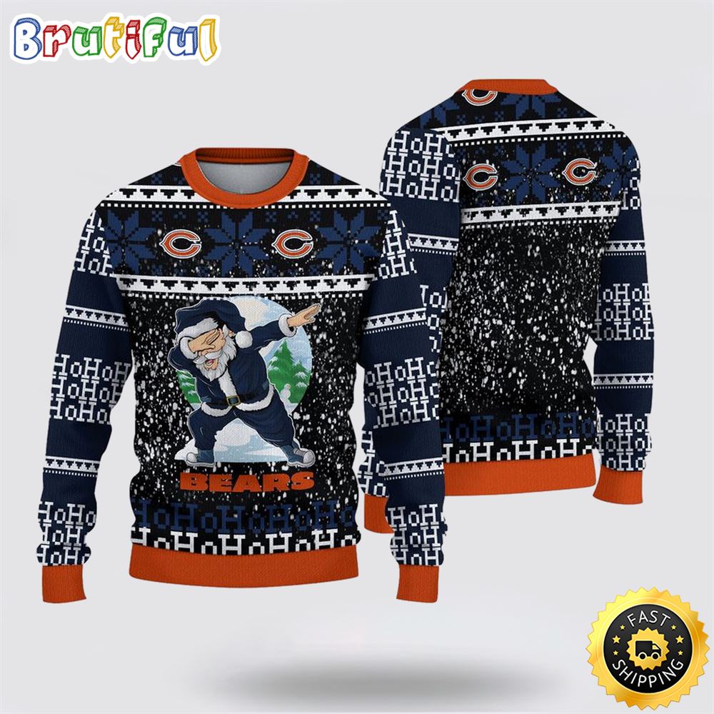 Sportswearmerch Chicago Bears NFL And Santa Claus Christmas Sweater For Fan