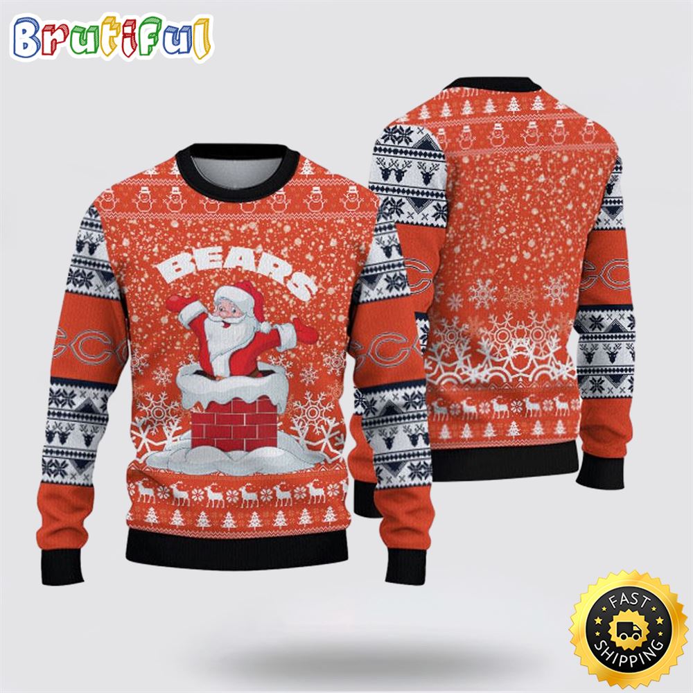 Sportswearmerch Chicago Bears NFL And Santa Claus Christmas Sweater For Fan