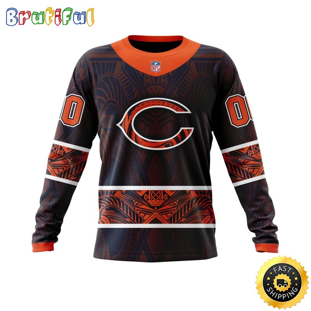 Sportswearmerch Chicago Bears NFL Crewneck Native With Samoa Culture Personalized Sweater For Fan