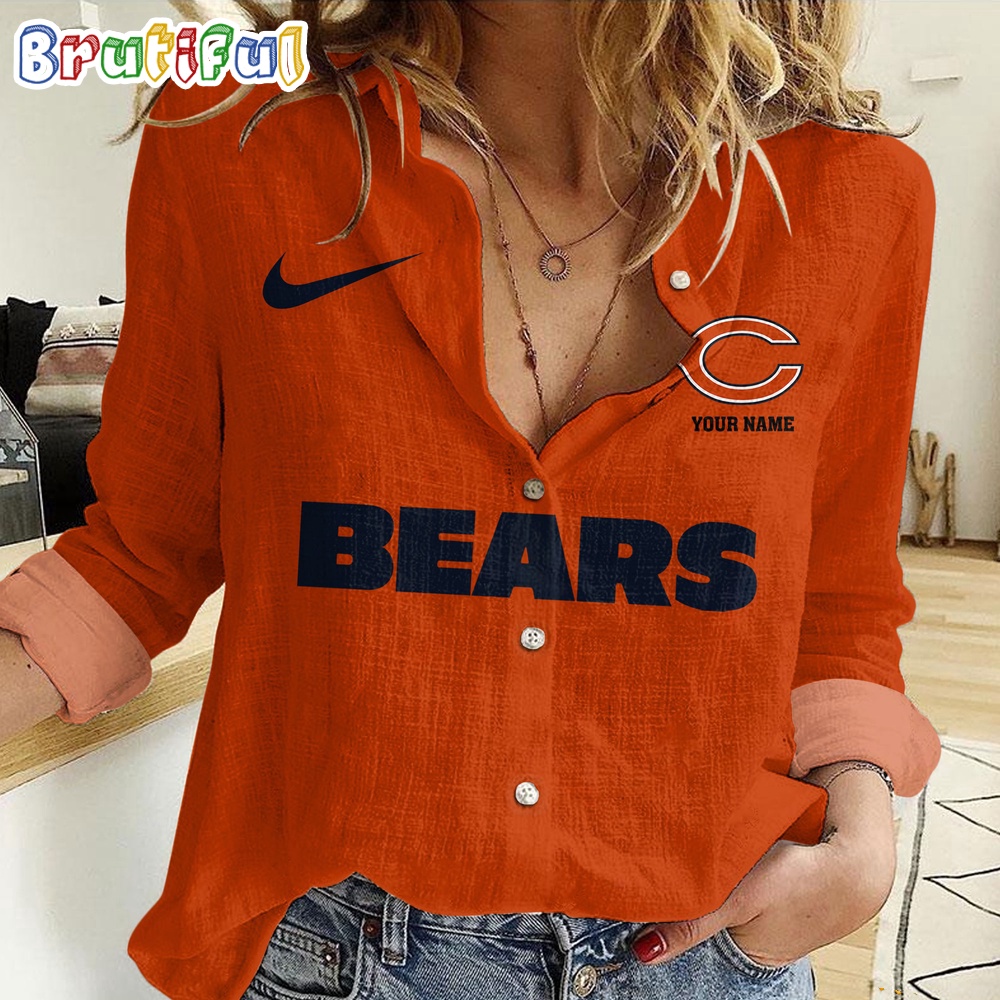 Sportswearmerch Chicago Bears NFL Custom Women's Casual Shirt For Fan
