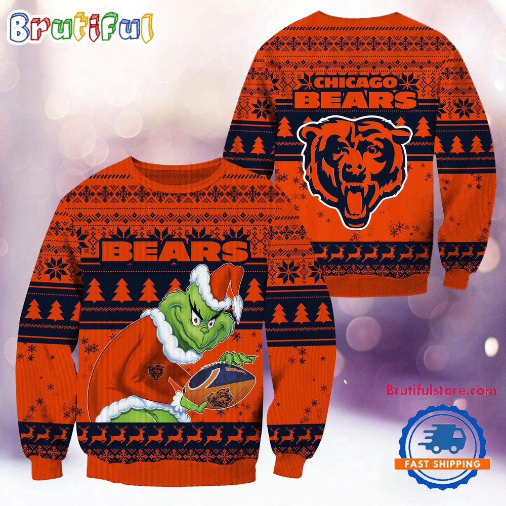 Sportswearmerch Chicago Bears NFL Football Grinch Christmas Sweater For Fan
