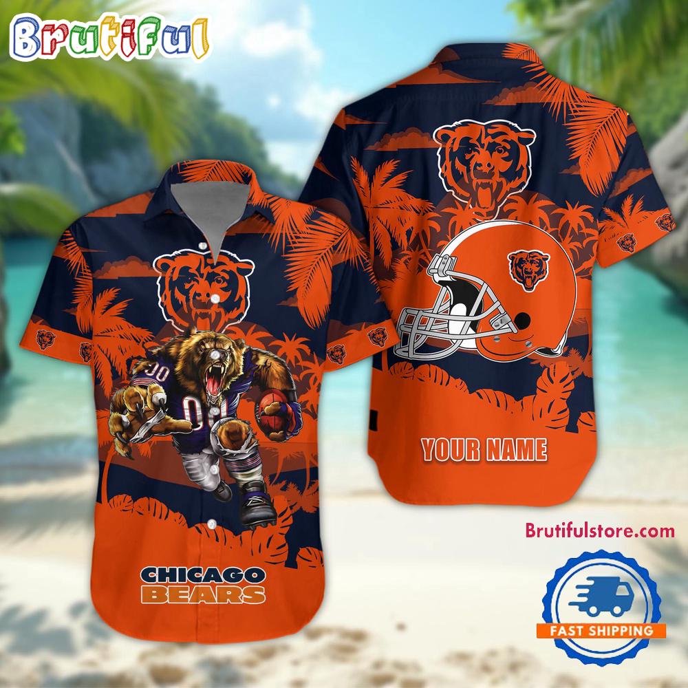 Sportswearmerch Chicago Bears NFL Football Mascot Summer Personalized Hawaiian Shirt For Fan