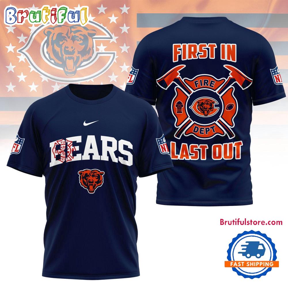 Sportswearmerch Chicago Bears NFL Football Team Fire Dept Design T-Shirt For Fan