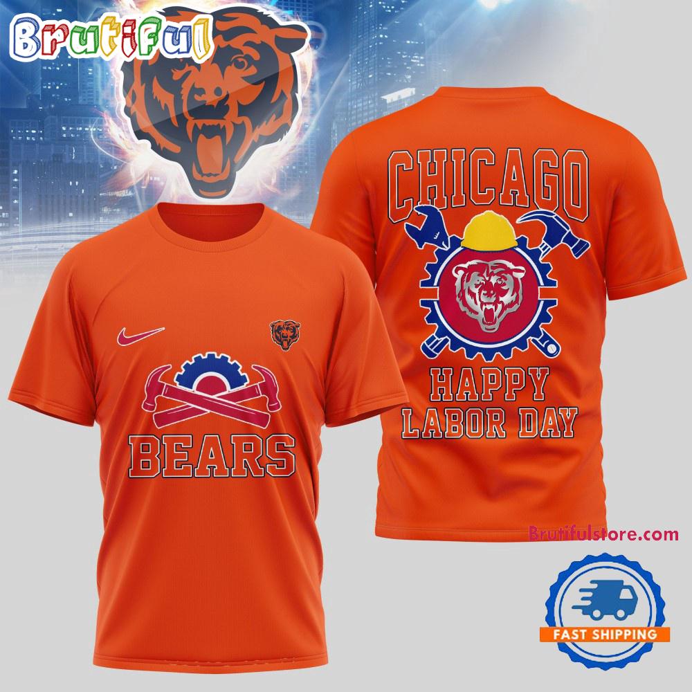 Sportswearmerch Chicago Bears NFL Happy Labor Day 2025 Uniesx 3D Shirt For Fan
