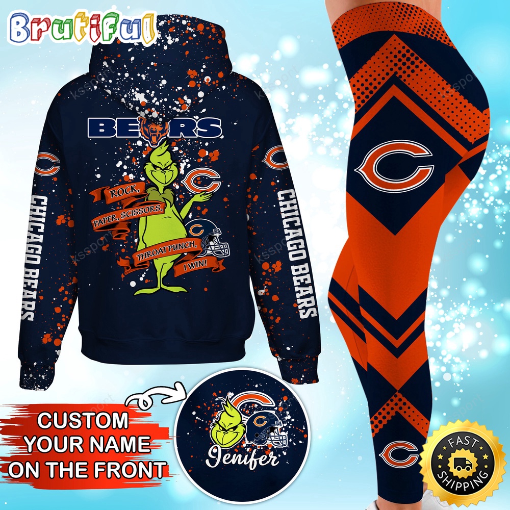 Sportswearmerch Chicago Bears NFL Hoodie Leggings The Grinch For Fan