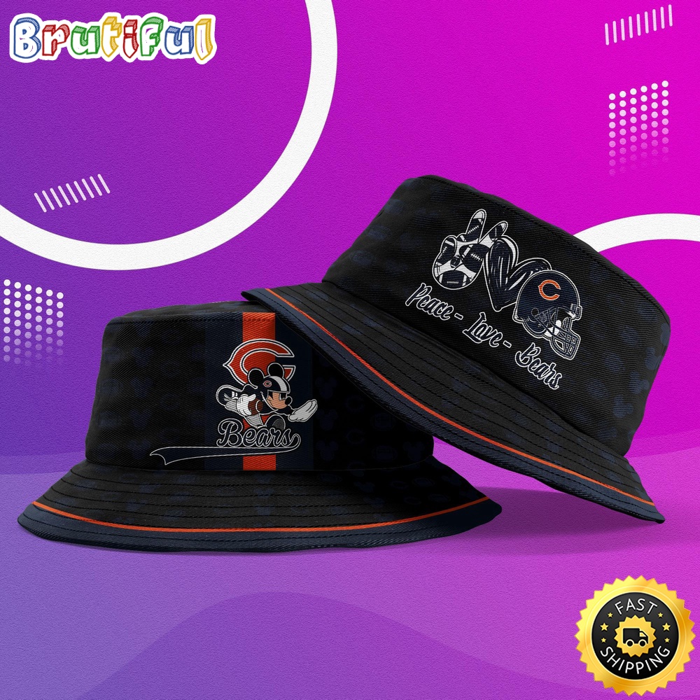 Sportswearmerch Chicago Bears NFL Mickey Mouse Personalized Bucket Hat For Fan