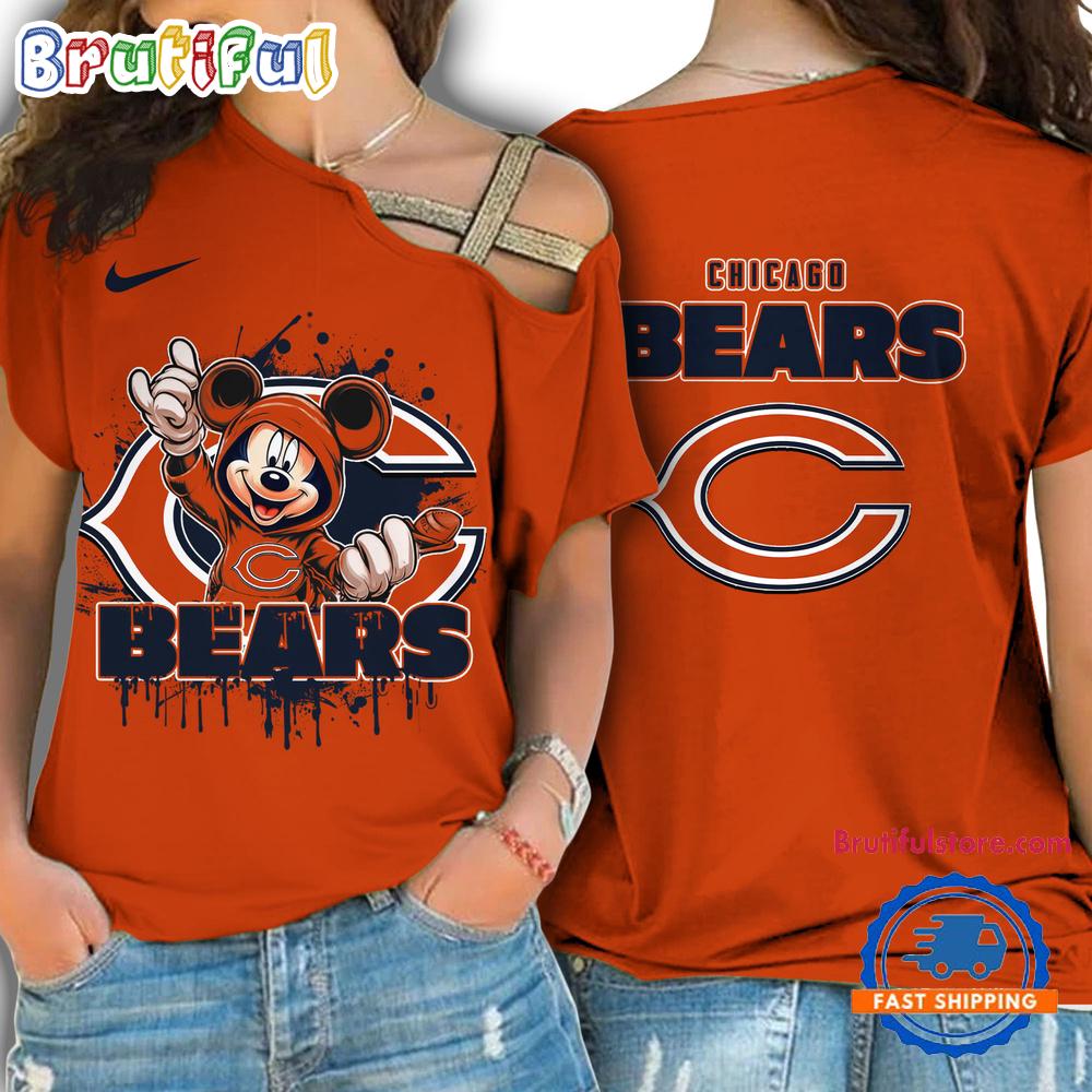 Sportswearmerch Chicago Bears NFL Mickey Mouse Strapless Sleeve Short For Fan