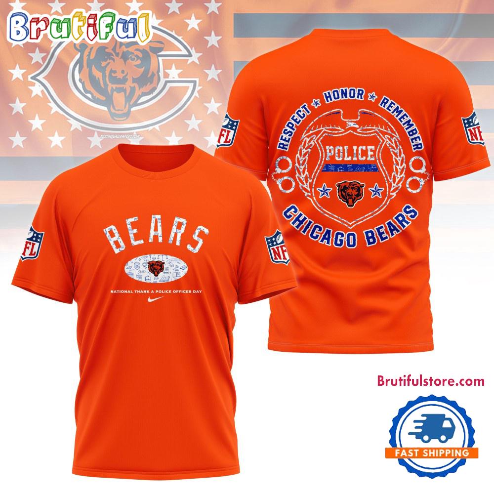 Sportswearmerch Chicago Bears NFL National Thank a Police Officer Day T-shirt For Fan