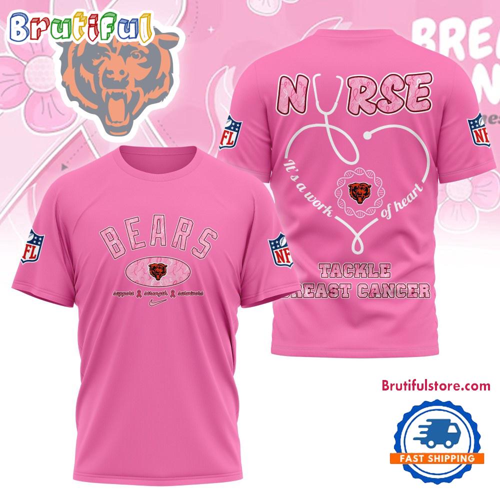 Sportswearmerch Chicago Bears NFL Nurse Breast Cancer Awareness T-shirt For Fan