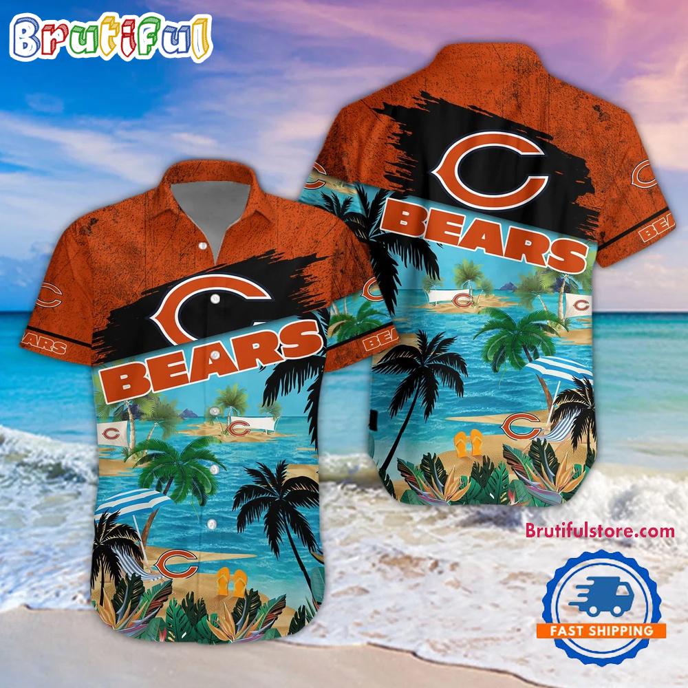 Sportswearmerch Chicago Bears NFL Palm Tree Summer Beach Personalized Hawaiian Shirt For Fan