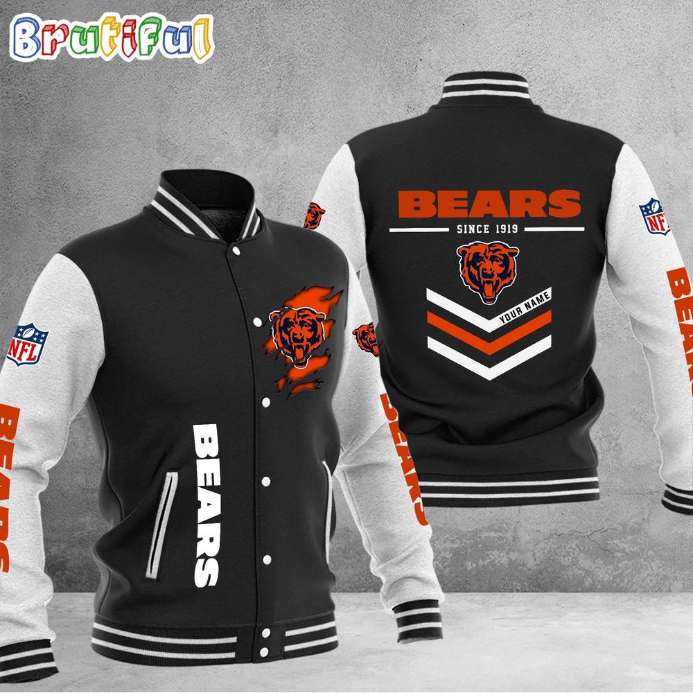 Sportswearmerch Chicago Bears NFL Personalized Baseball Jacket For Fan