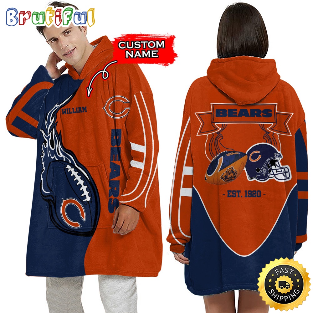 Sportswearmerch Chicago Bears NFL Personalized Blaket Hoodie For Fan
