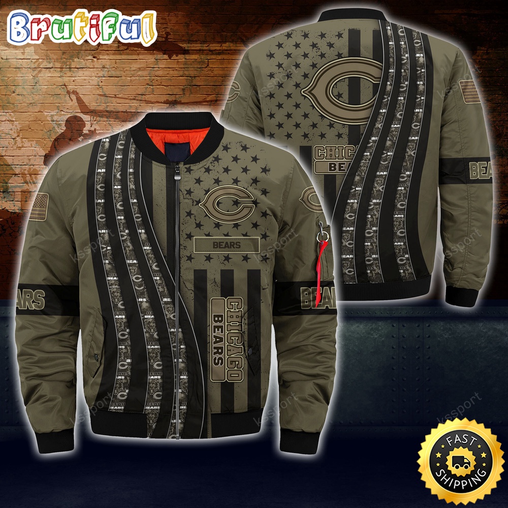 Sportswearmerch Chicago Bears NFL Personalized Bomber Jacket For Fan
